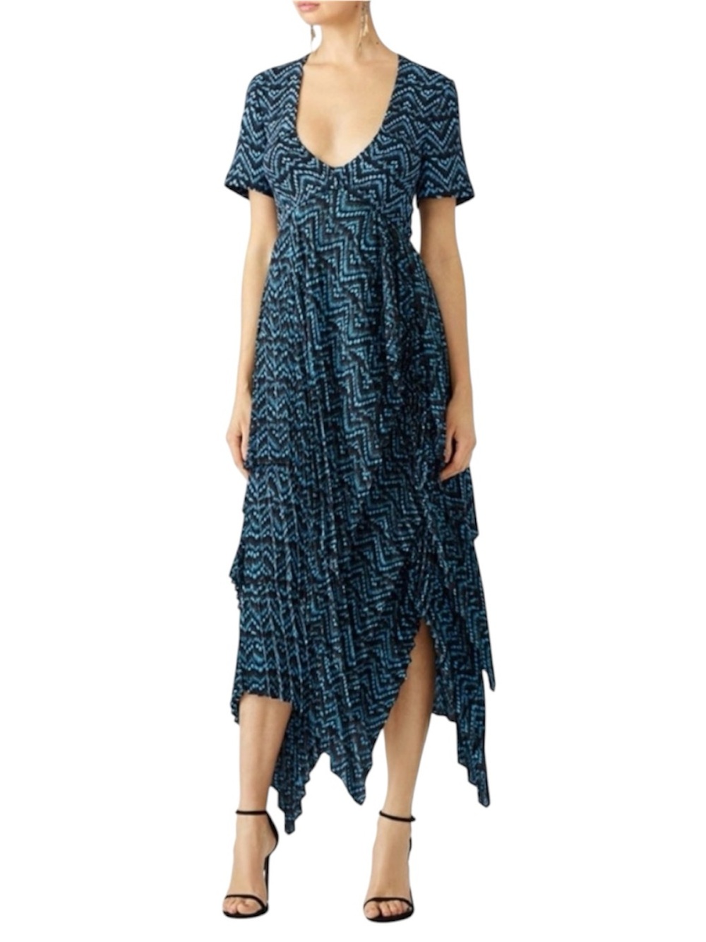 A.L.C. Kylia 100% Silk Pleated Asymmetrical Dress Size 0 NWT